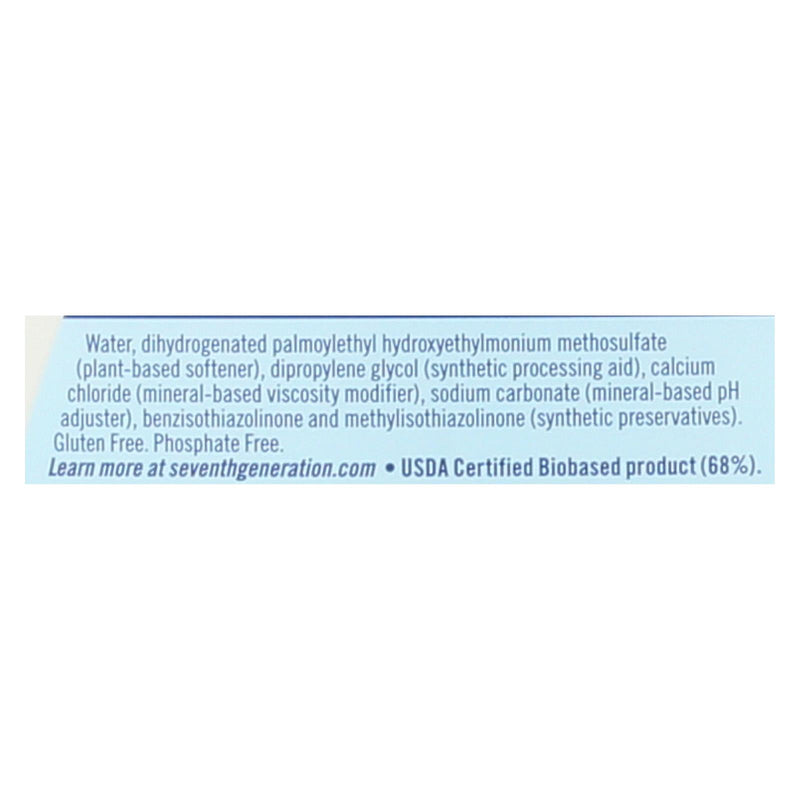 Seventh Generation Natural Liquid Fabric Softener - Free And Clear - Case Of 6 - 32 Fl Oz. - GreatEagleInc