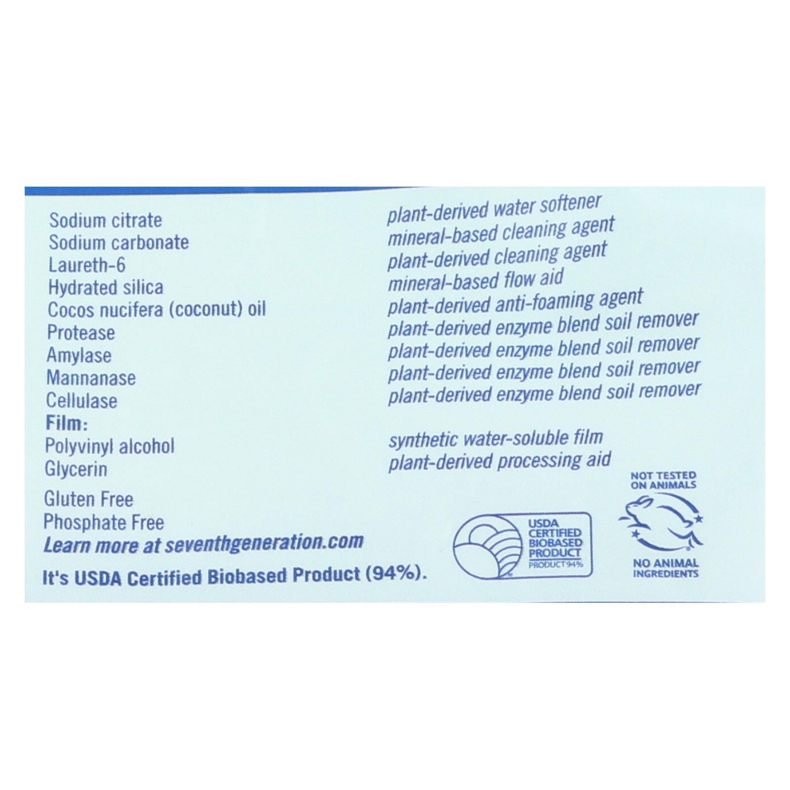 Seventh Generation Laundry Detergent - Packs - Case Of 8 - 45 Count - GreatEagleInc