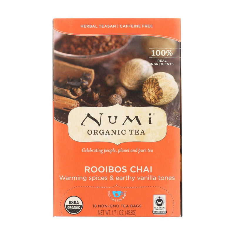 Numi Tea Organic Herbal Tea - Rooibos Chai - Case Of 6 - 18 Bags - GreatEagleInc