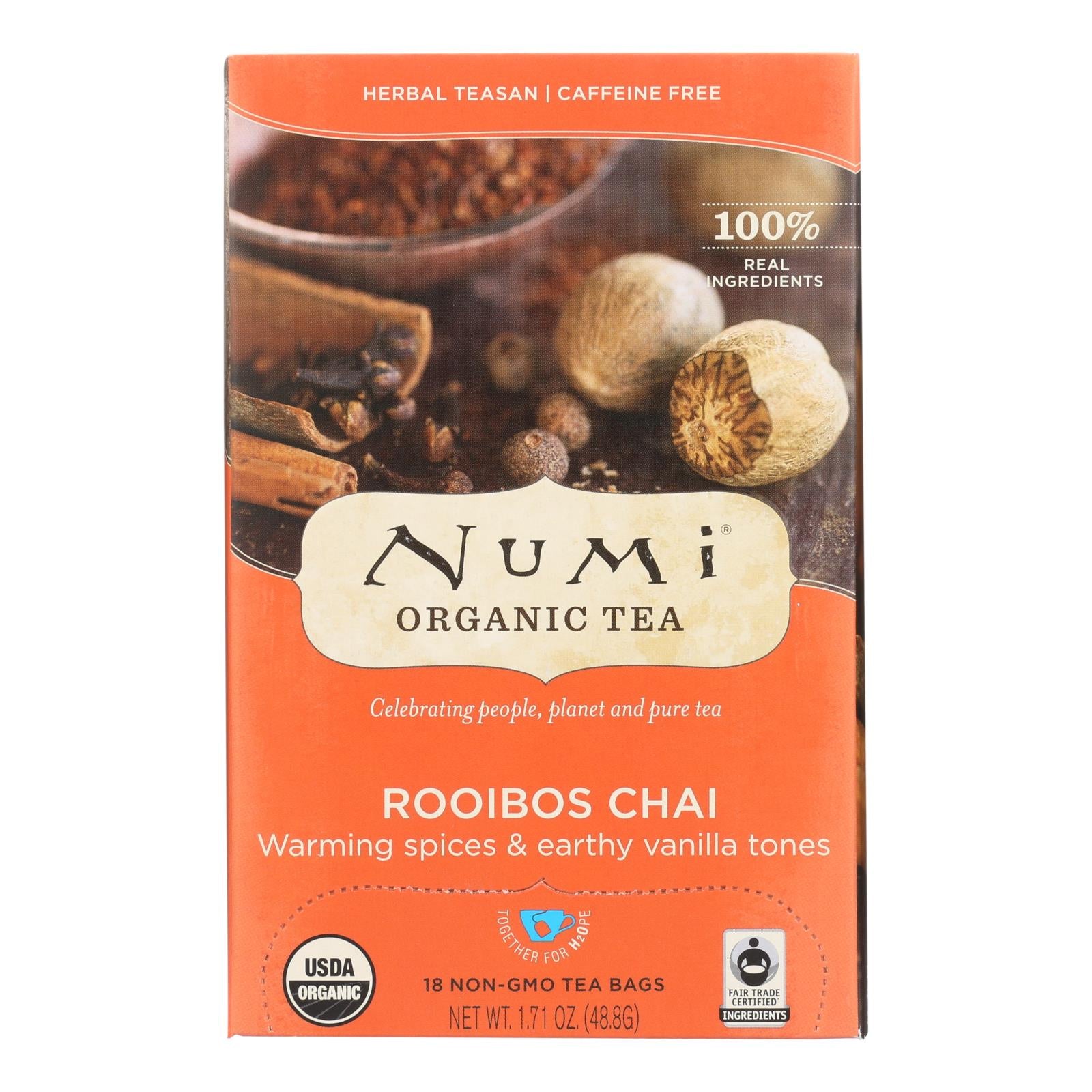 Numi Tea Organic Herbal Tea - Rooibos Chai - Case Of 6 - 18 Bags - GreatEagleInc