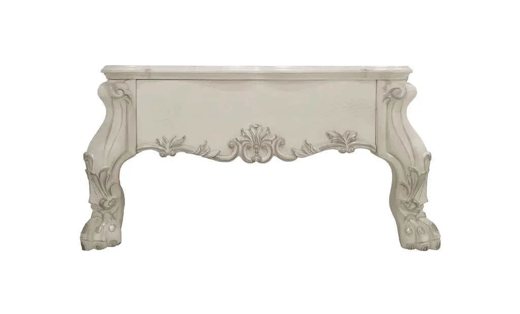 57" Bone Wood Coffee Table With Two Drawers - GreatEagleInc