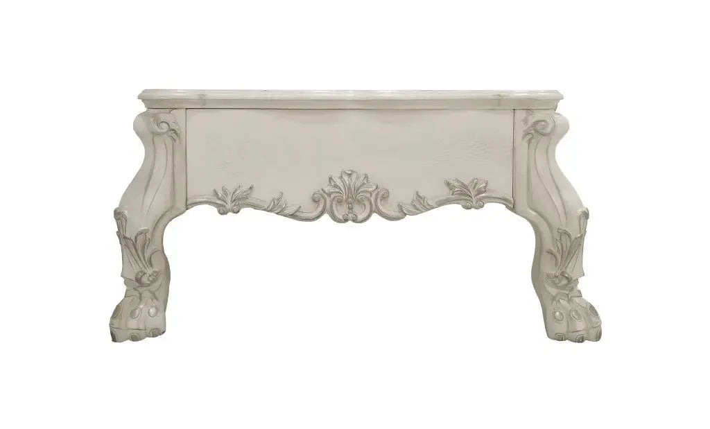 57" Bone Wood Coffee Table With Two Drawers Homeroots Living Room