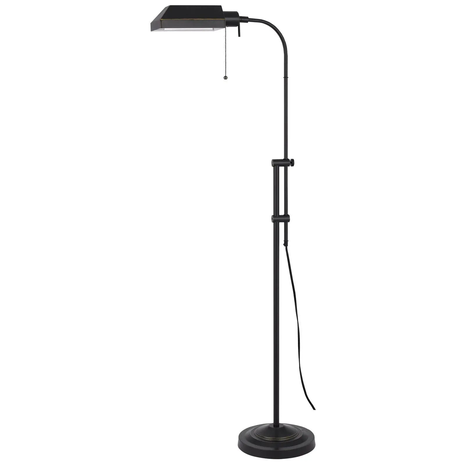 57" Bronze Metal Adjustable Floor Lamp With Bronze Metal Square Shade Homeroots Lighting