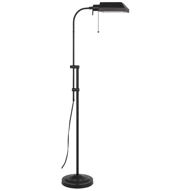 57" Bronze Metal Adjustable Floor Lamp With Bronze Metal Square Shade Homeroots Lighting