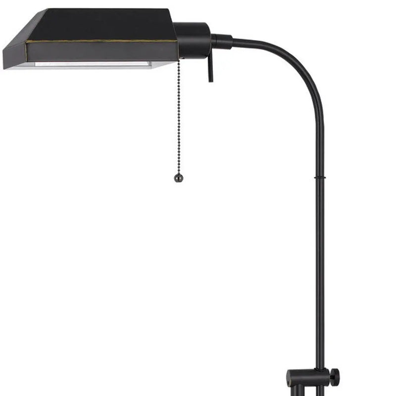 57" Bronze Metal Adjustable Floor Lamp With Bronze Metal Square Shade Homeroots Lighting