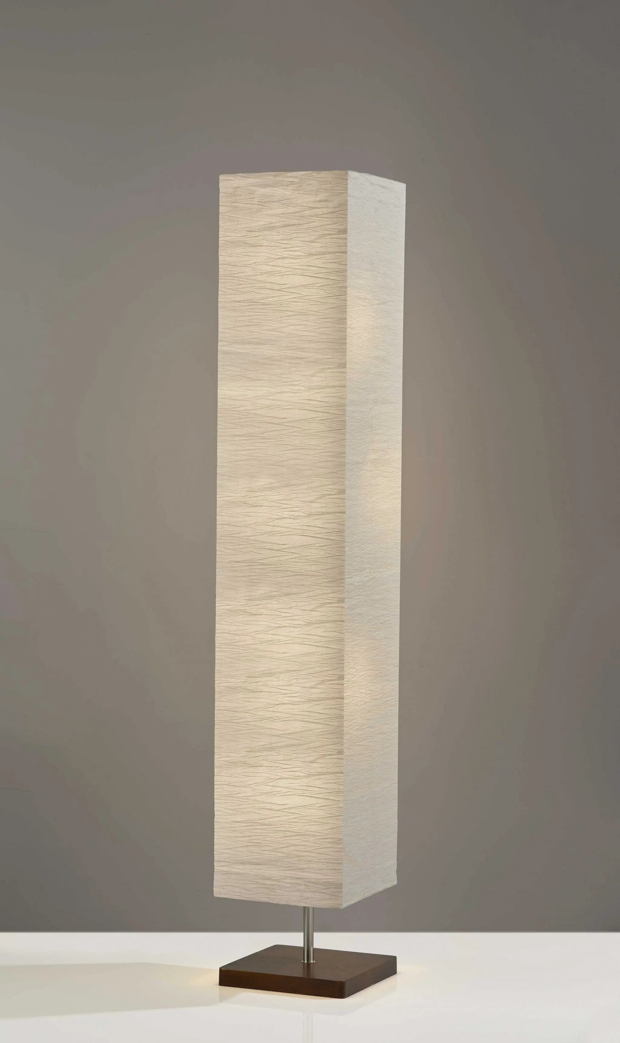 57" Brown And White Two Light Column Floor Lamp With White Paper Rectangular Shade Homeroots Lighting
