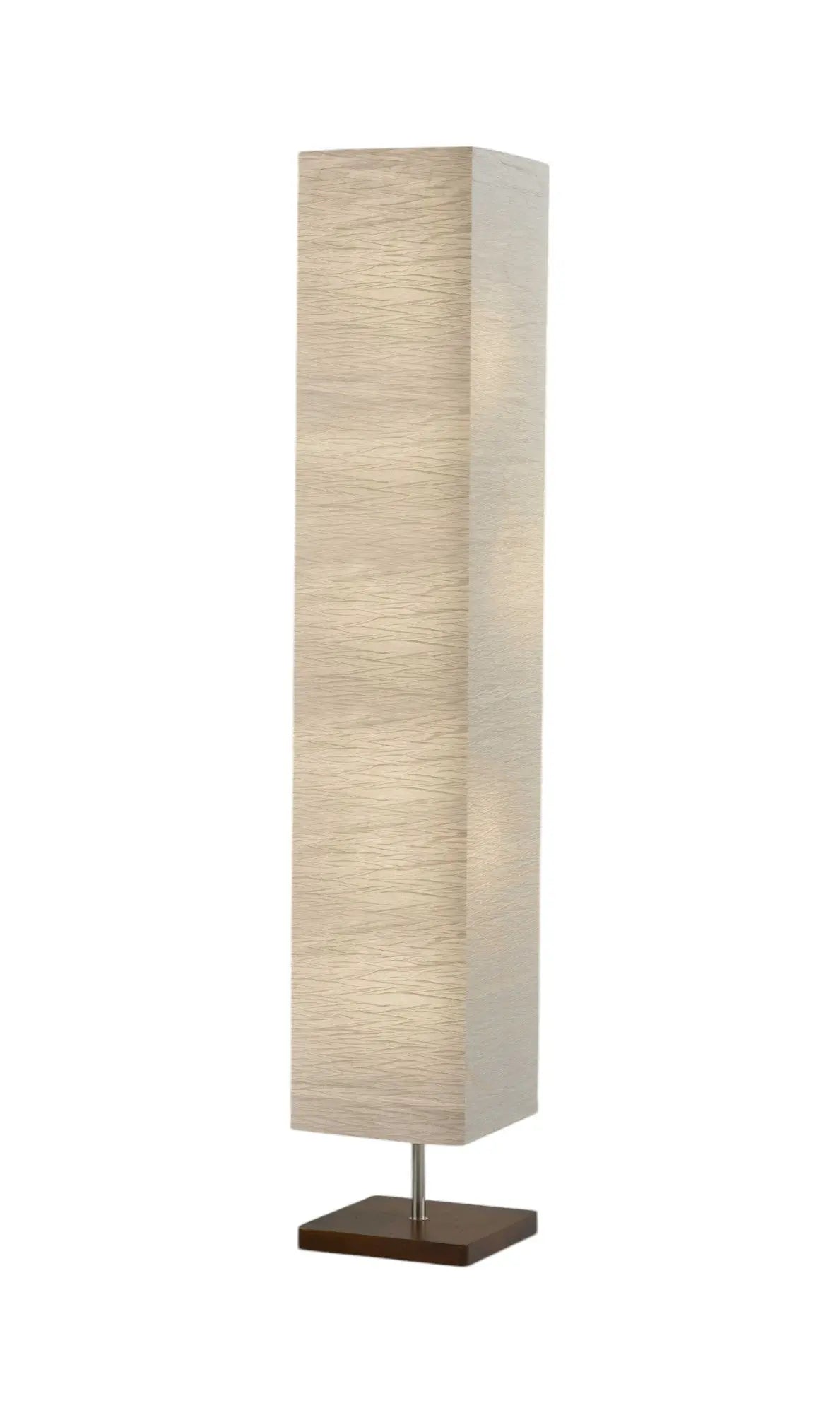 57" Brown And White Two Light Column Floor Lamp With White Paper Rectangular Shade Homeroots Lighting