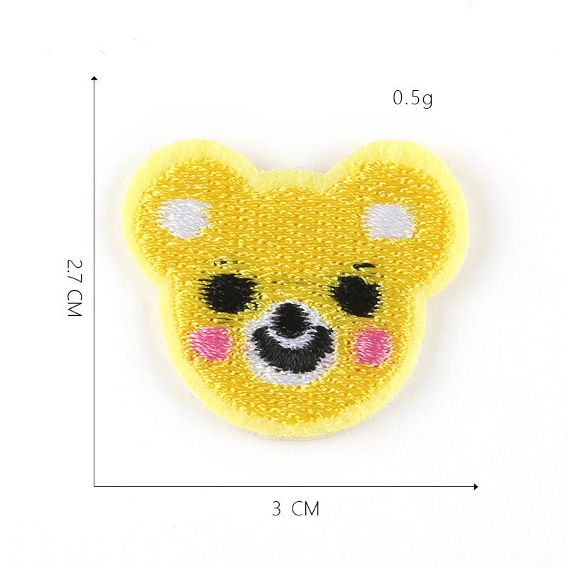 Embroidered patch cartoon animal bear flower DIY children's clothing accessories sewing ironing patch stickers jewelry patch 1