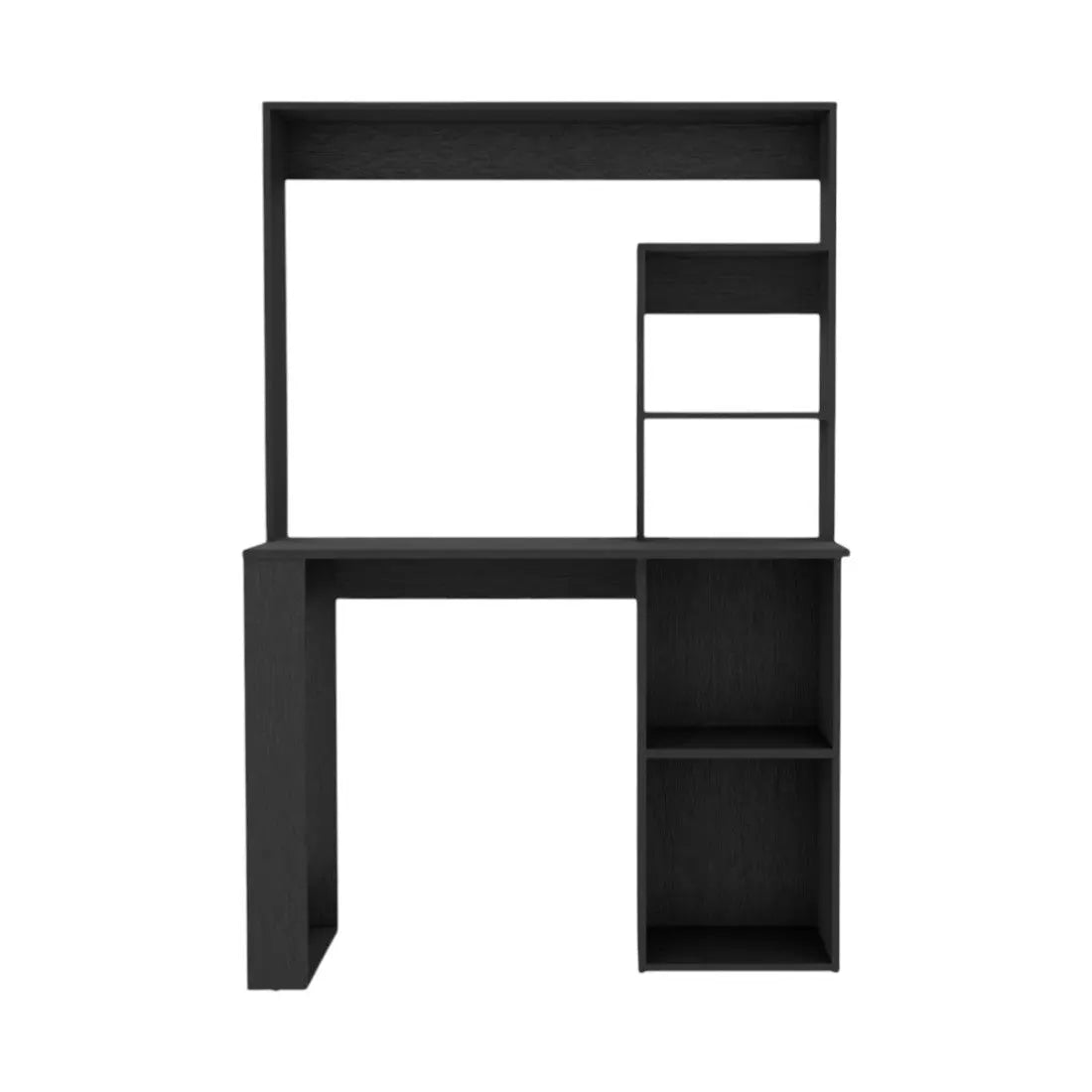 58" Black Wood Computer Desk With Hutch Homeroots Office