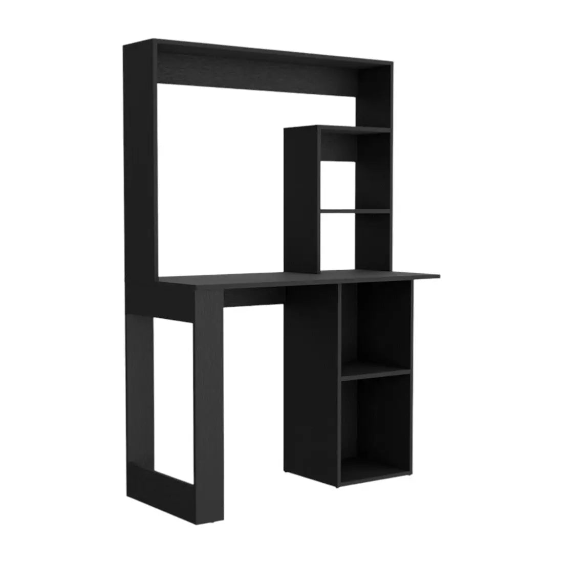 58" Black Wood Computer Desk With Hutch Homeroots Office