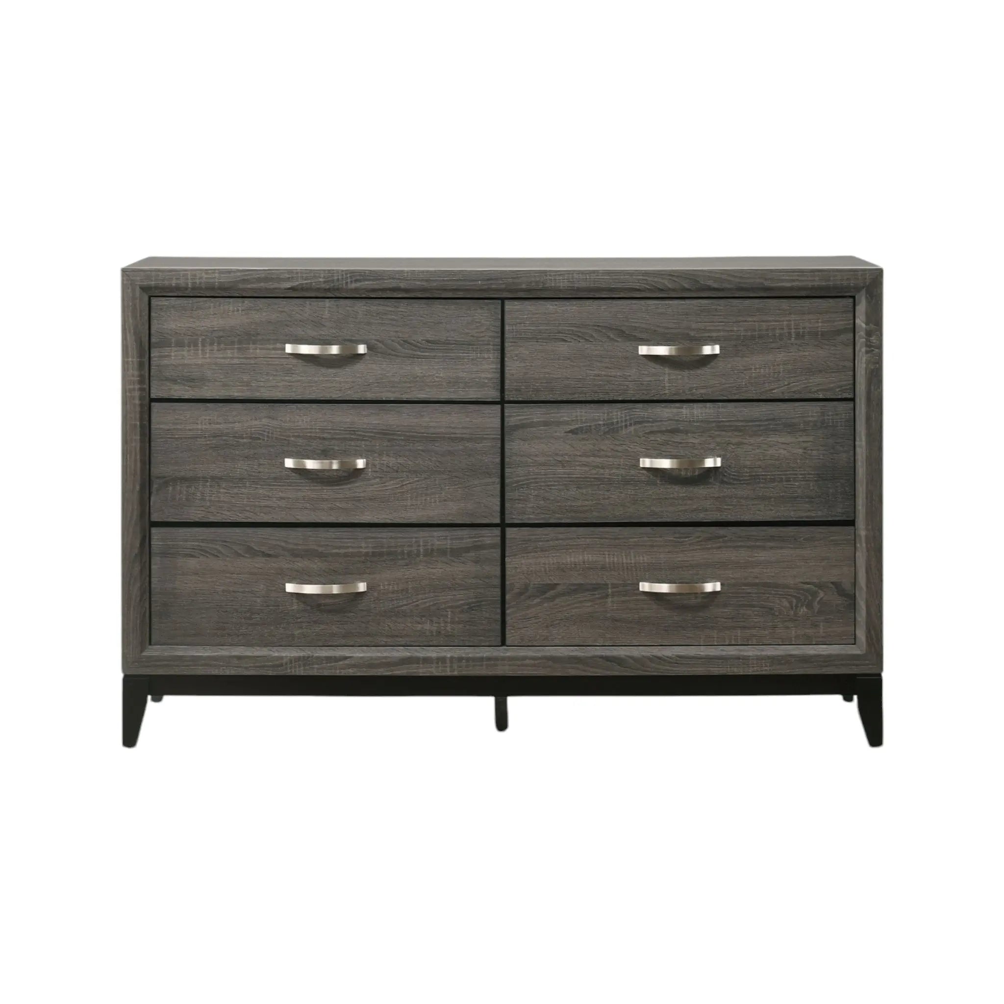 58" Gray Six Drawer Double Dresser Homeroots Bed & Bath