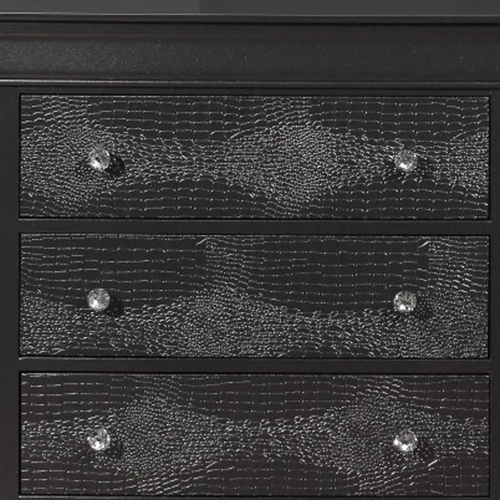 58" Metallic Grey Solid Wood Six Drawer Double Dresser Homeroots Bed & Bath