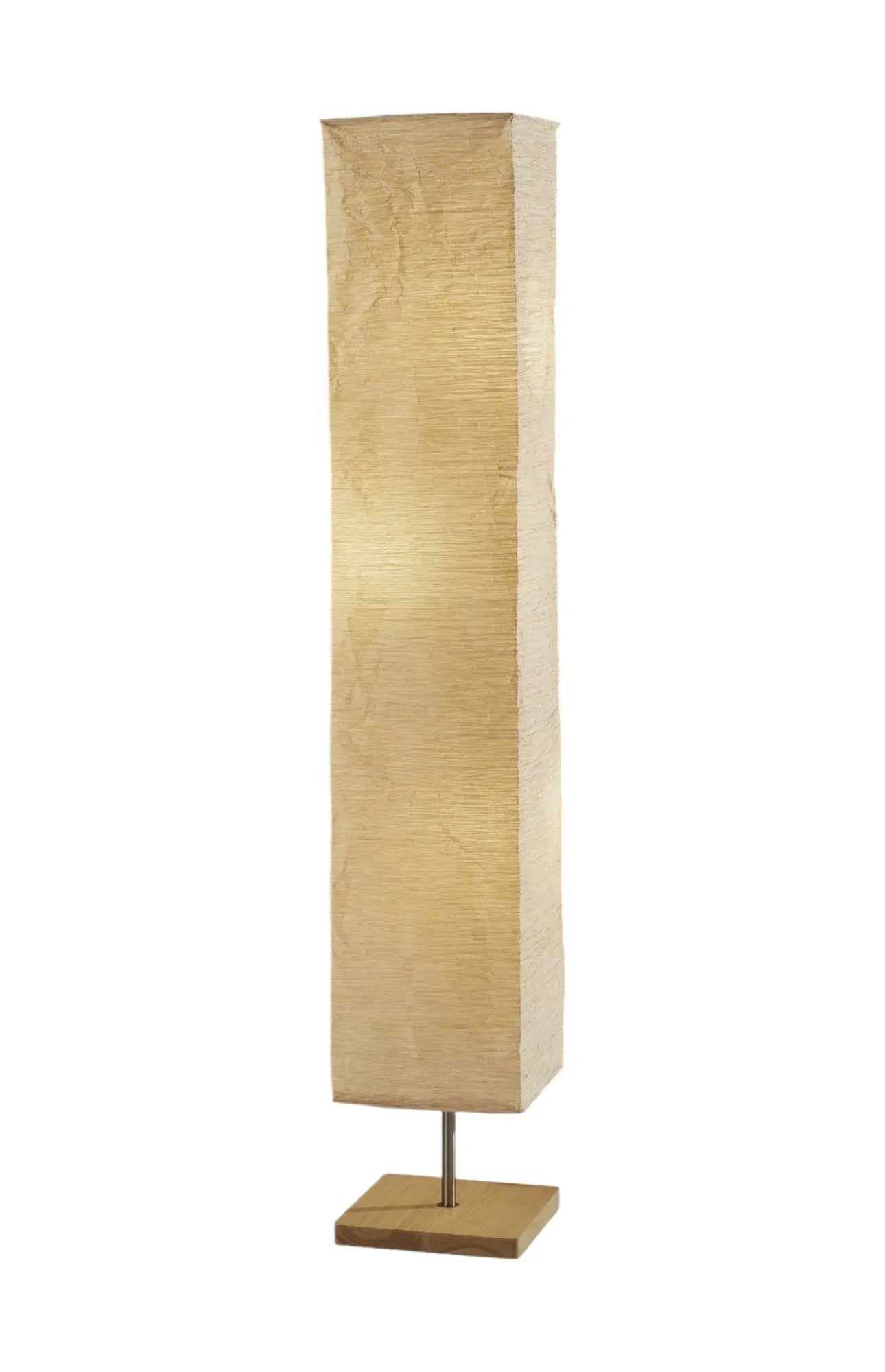 58" Natural Column Floor Lamp With Natural Paper Shade Homeroots Lighting