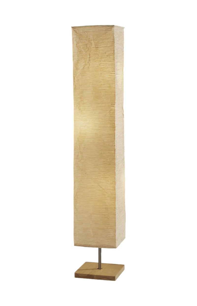 58" Natural Column Floor Lamp With Natural Paper Shade Homeroots Lighting