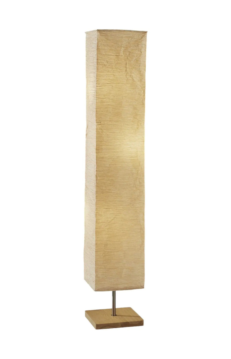 58" Natural Column Floor Lamp With Natural Paper Shade Homeroots Lighting