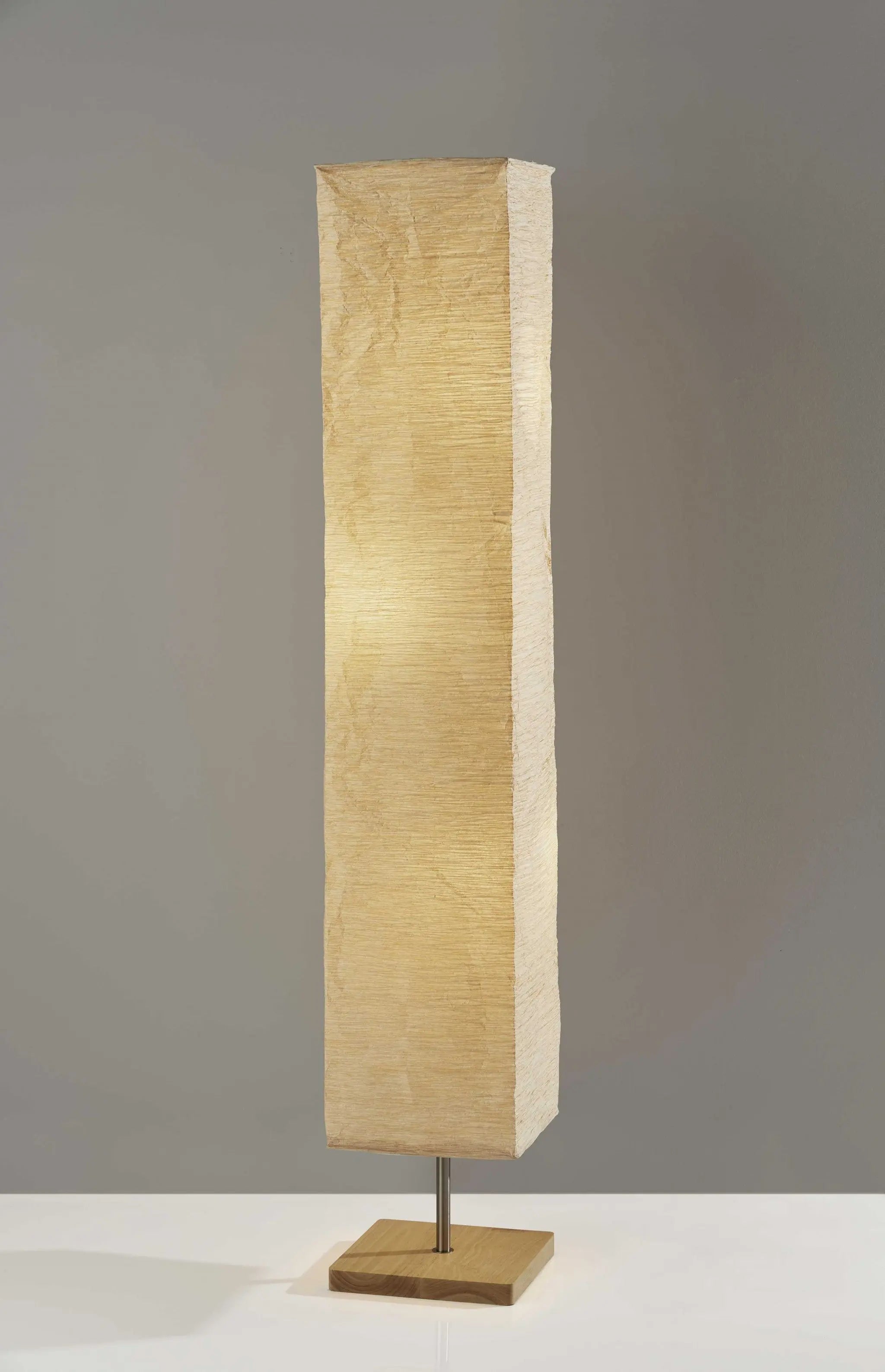 58" Natural Column Floor Lamp With Natural Paper Shade Homeroots Lighting