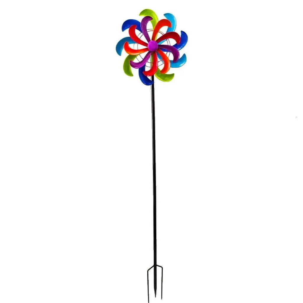 58" Purple Blue And Red Metal Windmill Homeroots Outdoor