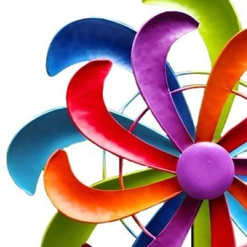 58" Purple Blue And Red Metal Windmill Homeroots Outdoor