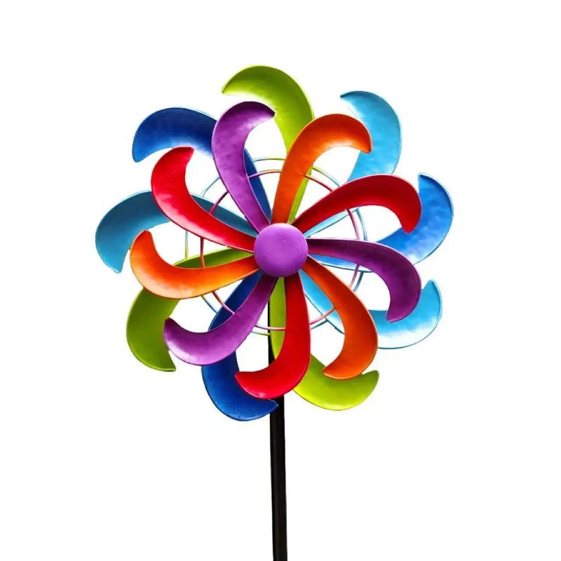 58" Purple Blue And Red Metal Windmill Homeroots Outdoor