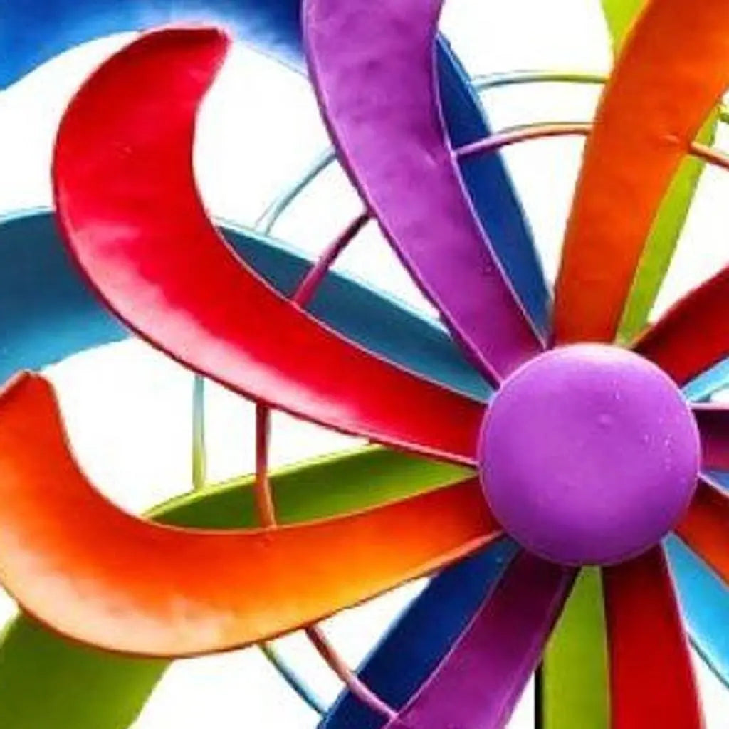 58" Purple Blue And Red Metal Windmill Homeroots Outdoor
