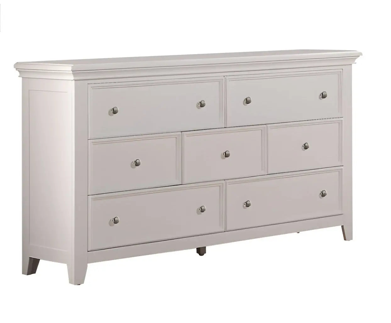 58" White Solid Wood Seven Drawer Triple Dresser Homeroots Bed & Bath