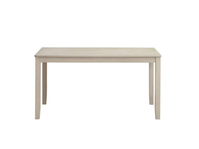 59" Antiqued White Wood Dining Table Homeroots Kitchen & Dining