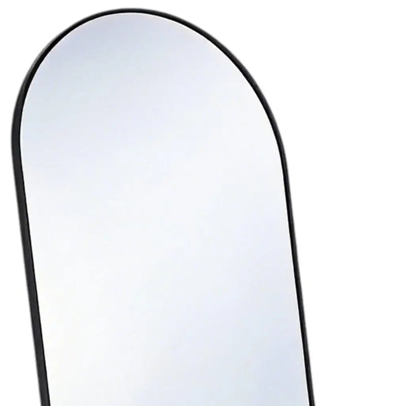 59" Black Aluminum Arch Freestanding And Wall Mounted Framed Full Length Mirror Homeroots Bed & Bath