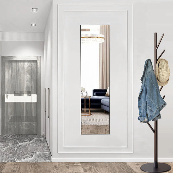 59" Black Aluminum Freestanding And Wall Mounted Framed Full Length Mirror Homeroots Bed & Bath