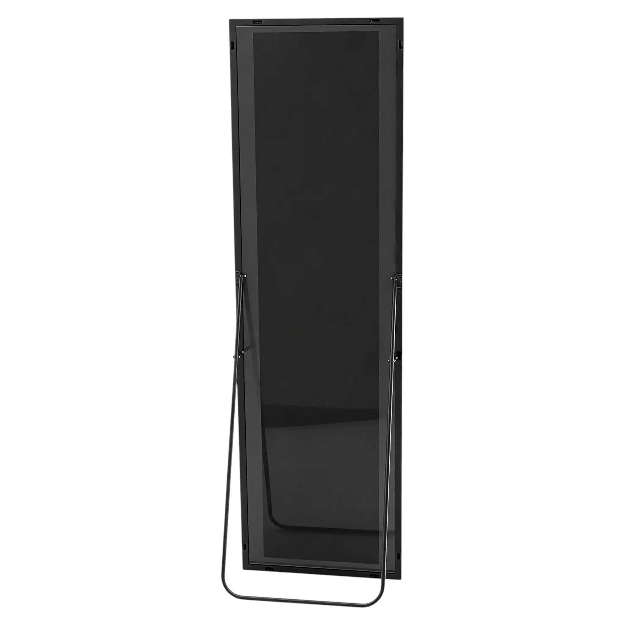 59" Black Aluminum Freestanding And Wall Mounted Framed Full Length Mirror Homeroots Bed & Bath