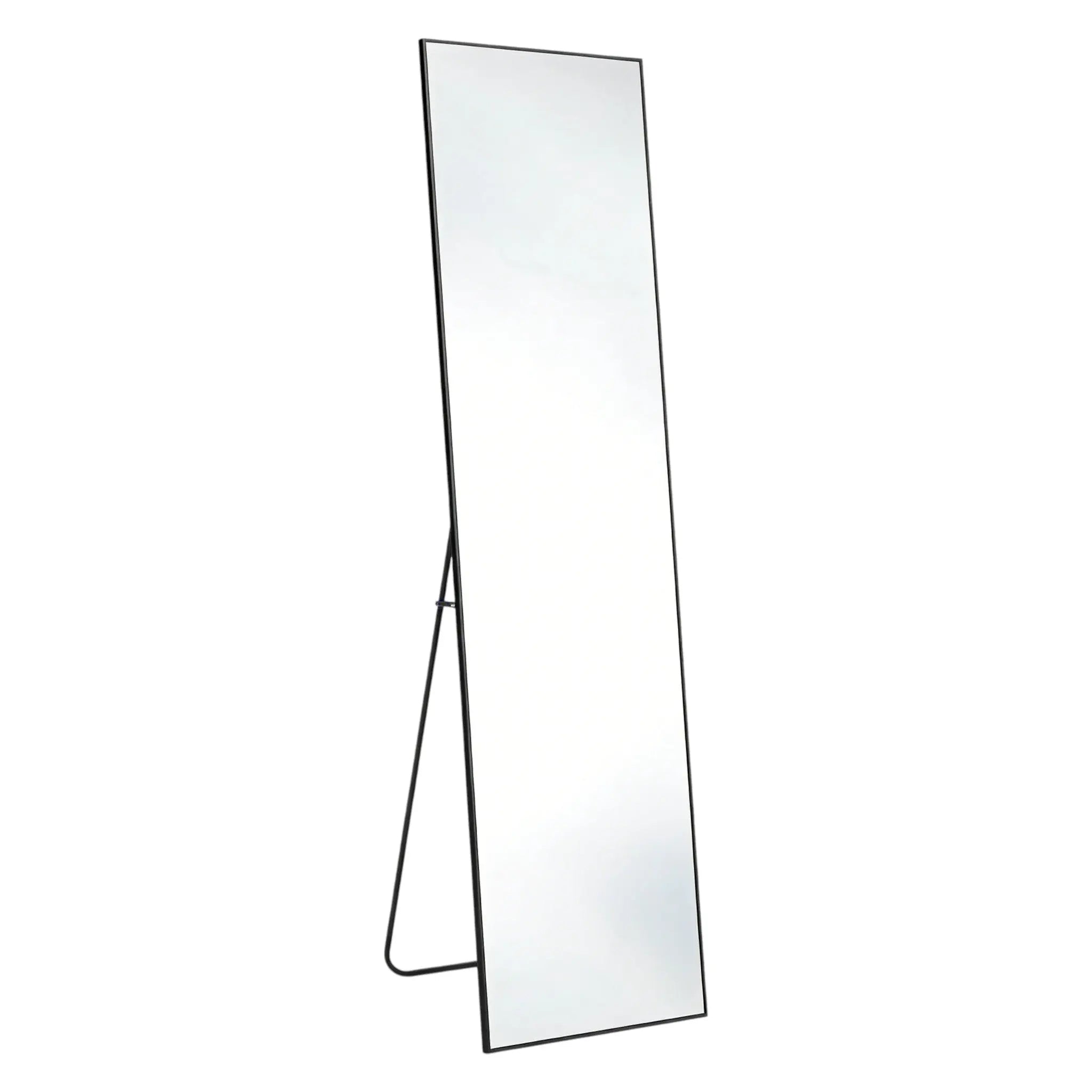 59" Black Aluminum Freestanding And Wall Mounted Framed Full Length Mirror Homeroots Bed & Bath