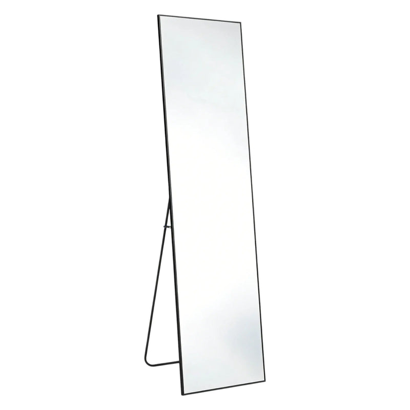 59" Black Aluminum Freestanding And Wall Mounted Framed Full Length Mirror Homeroots Bed & Bath