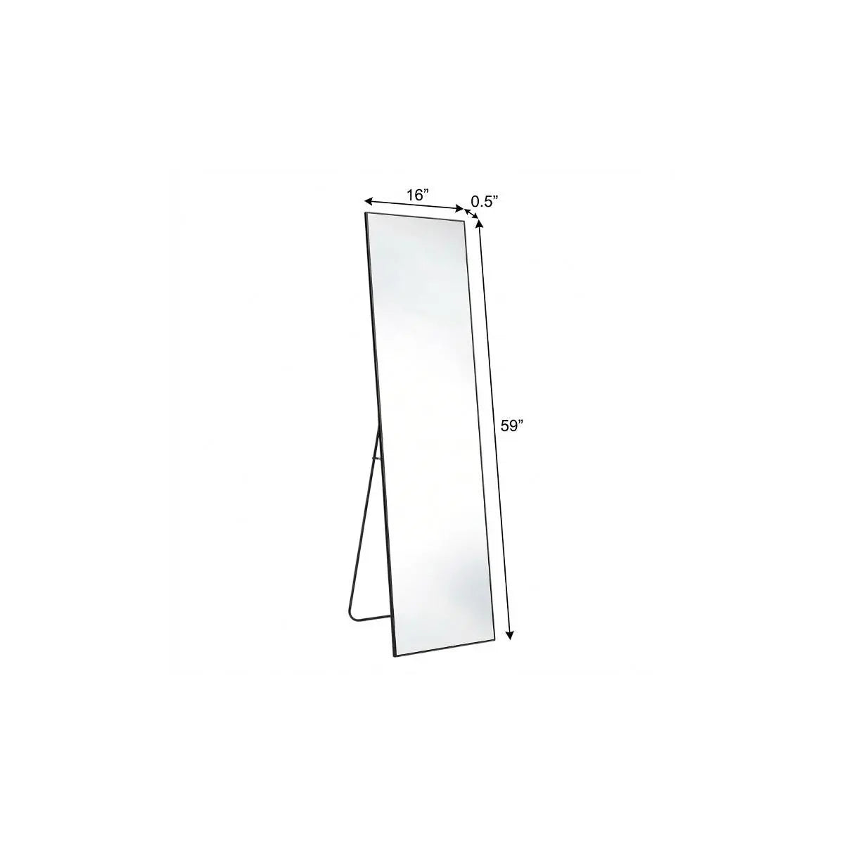 59" Black Aluminum Freestanding And Wall Mounted Framed Full Length Mirror Homeroots Bed & Bath