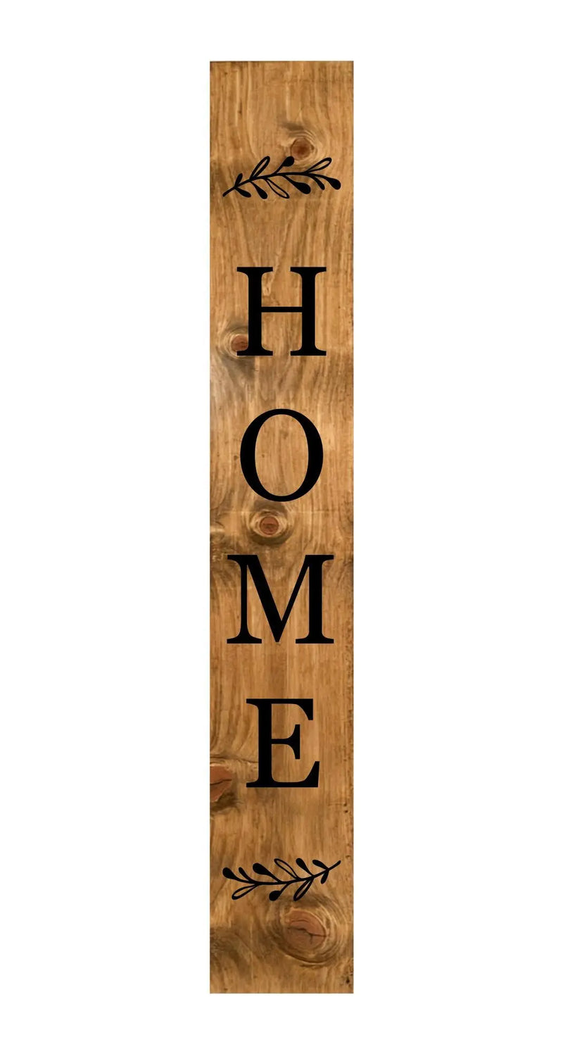 59" Black And Natural Solid Wood Home Porch Sign Homeroots Outdoor