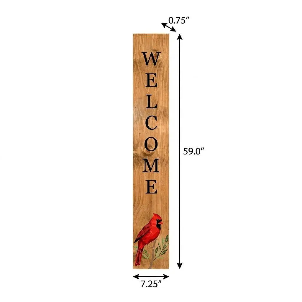 59" Black And Natural Solid Wood Welcome Porch Sign Homeroots Outdoor