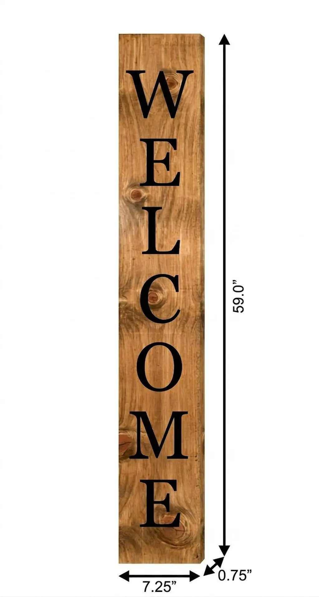 59" Black And Natural Solid Wood Welcome Porch Sign Homeroots Outdoor