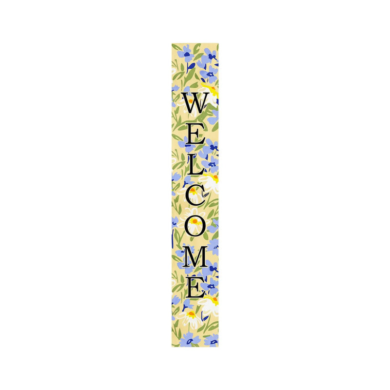 59" Black Blue Cream And Green Solid Wood Daisies Welcome Porch Sign Homeroots Outdoor