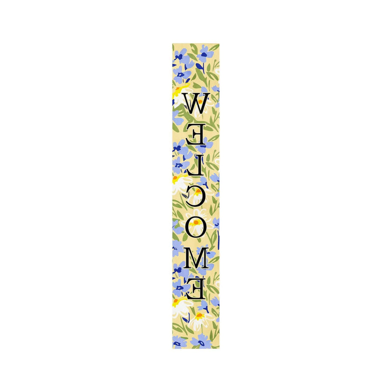 59" Black Blue Cream And Green Solid Wood Daisies Welcome Porch Sign Homeroots Outdoor
