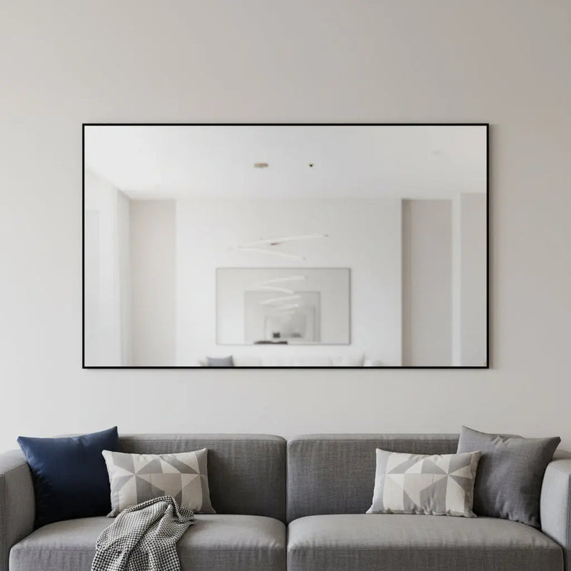 59" Black Metal Framed Full Length Hanging Mirror Homeroots Bed & Bath