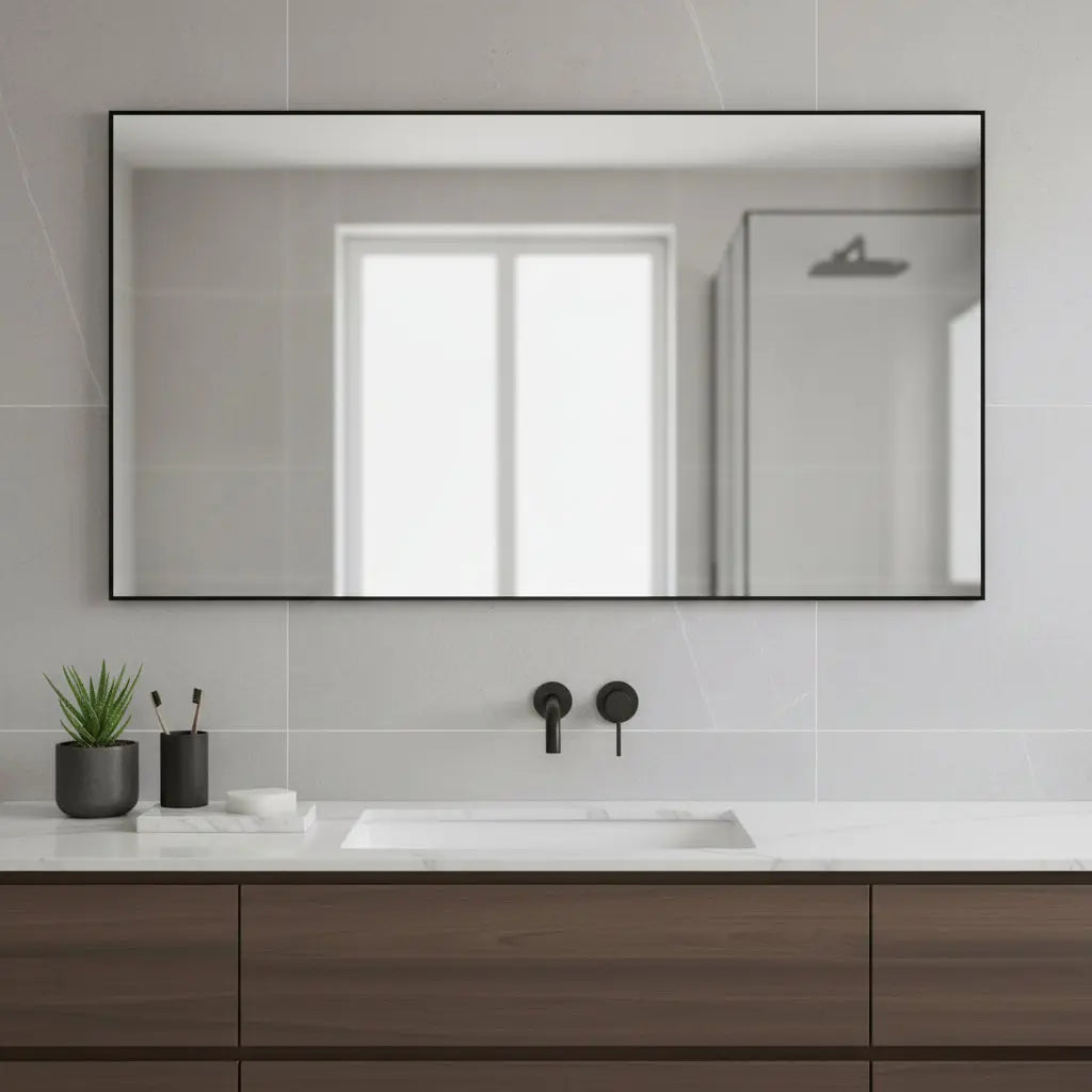 59" Black Metal Framed Full Length Hanging Mirror Homeroots Bed & Bath
