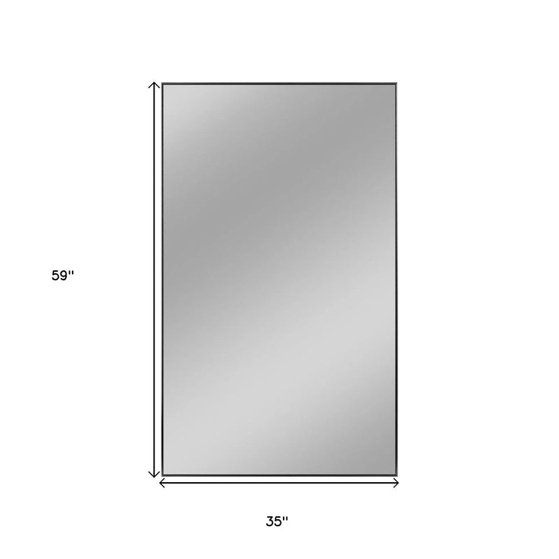 59" Black Metal Freestanding Framed Standing Mirror Homeroots Bed & Bath