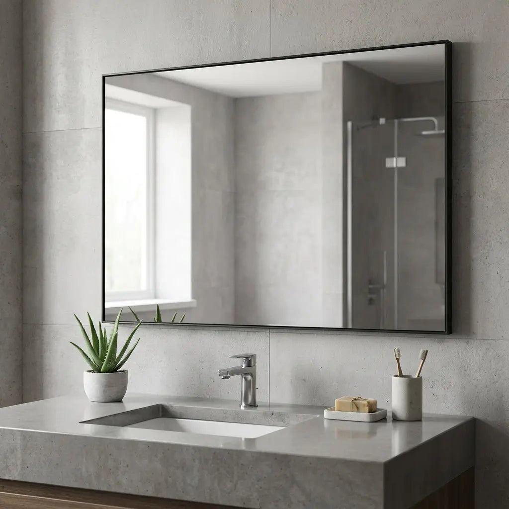 59" Black Metal Freestanding Framed Standing Mirror Homeroots Bed & Bath