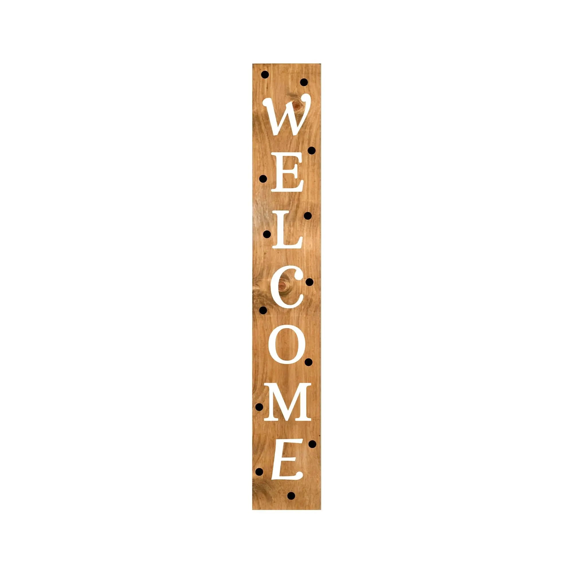 59" Black Natural And White Solid Wood Welcome Porch Sign Homeroots Outdoor