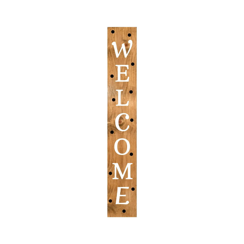 59" Black Natural And White Solid Wood Welcome Porch Sign Homeroots Outdoor