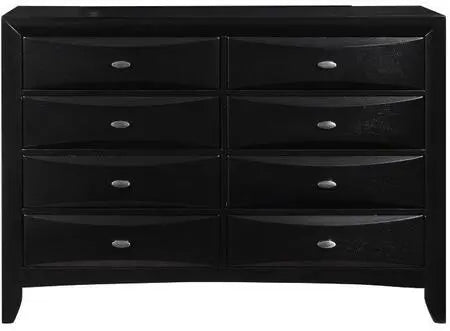 59" Black Solid Wood Eight Drawer Double Dresser Homeroots Bed & Bath