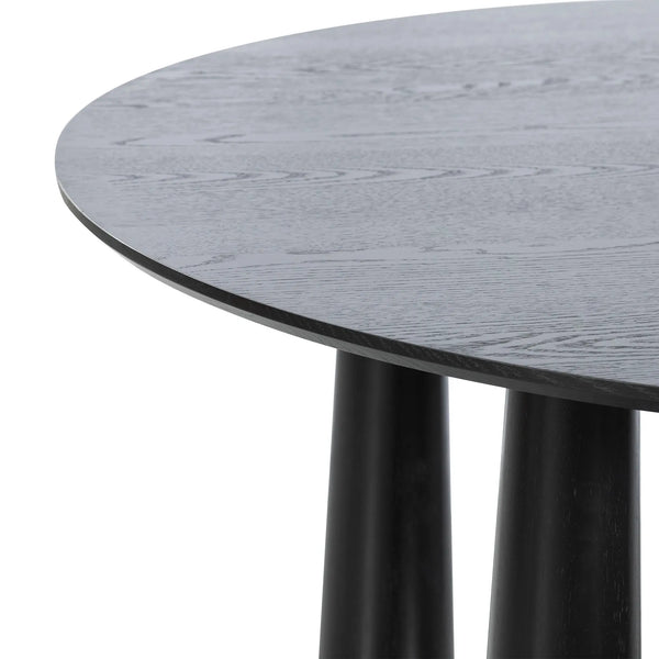 59" Black Solid Wood Round Top Dining Table Homeroots Kitchen & Dining