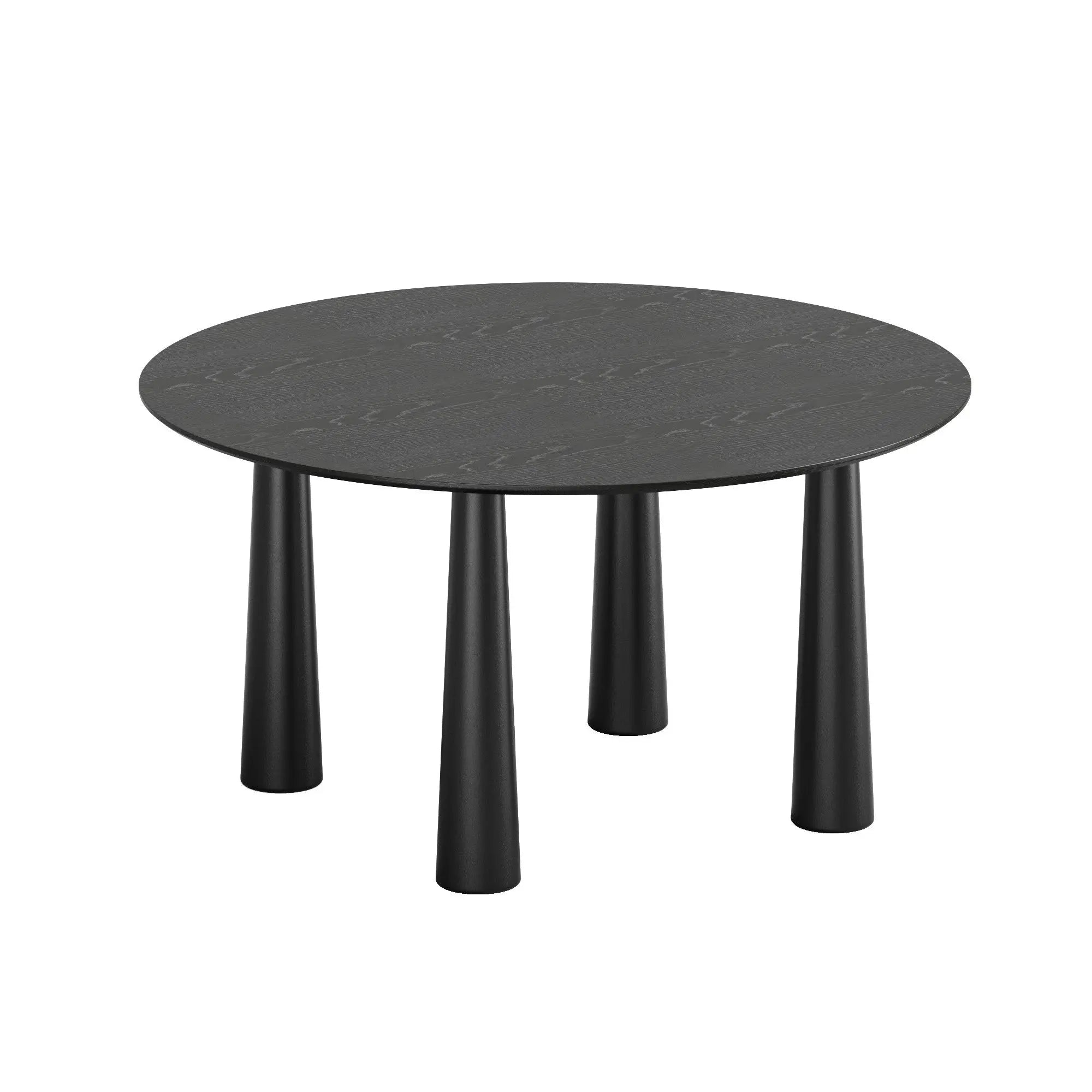 59" Black Solid Wood Round Top Dining Table Homeroots Kitchen & Dining