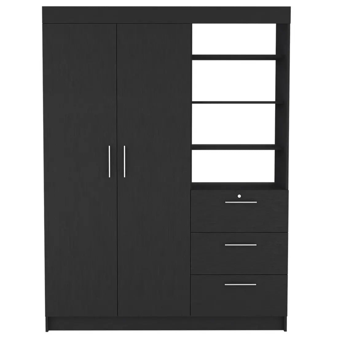59" Black Three Drawer Dresser Homeroots Bed & Bath
