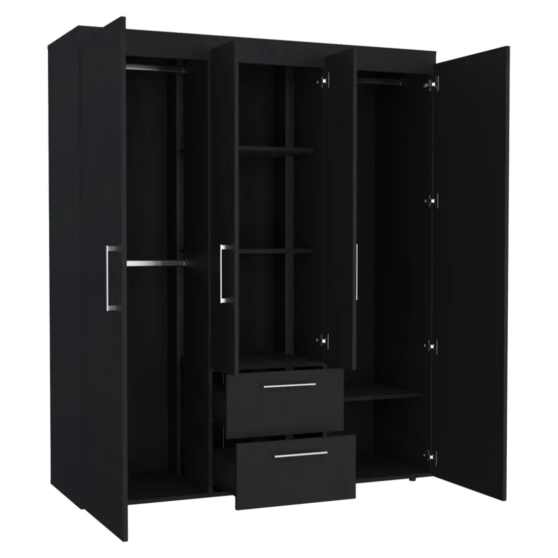 59" Black Two Drawer Combo Dresser - GreatEagleInc