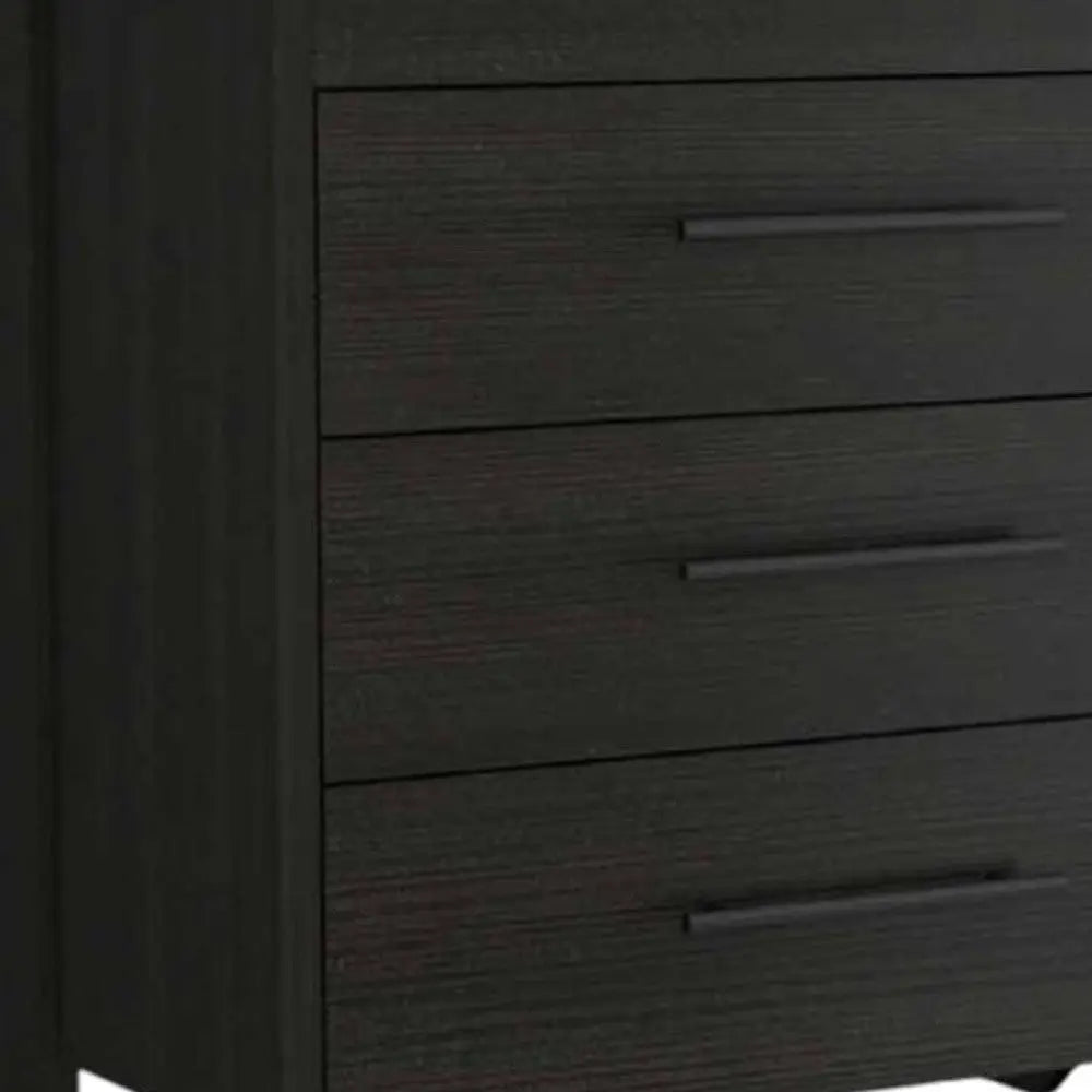 59" Black Wood Six Drawer Double Dresser Homeroots Bed & Bath