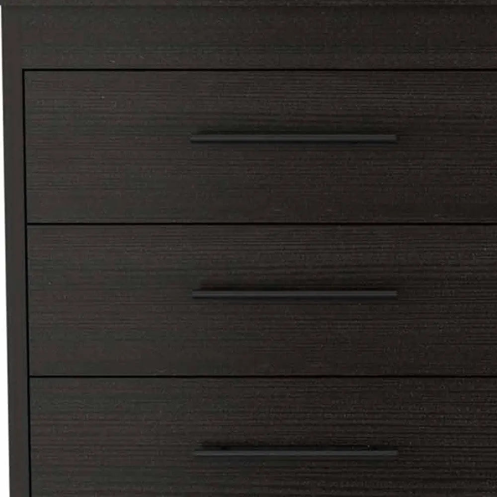 59" Black Wood Six Drawer Double Dresser Homeroots Bed & Bath